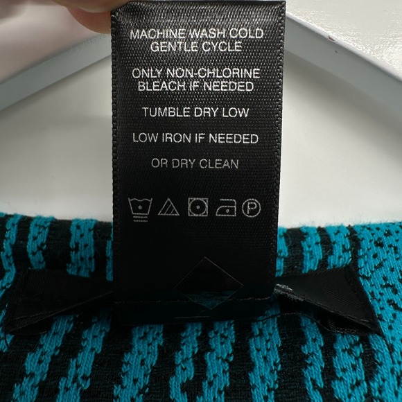 Ali Miles Jacket Top Size XL Blue Black 3/4 Sleeves Stretch Artsy Statement Boho - Picture 10 of 11